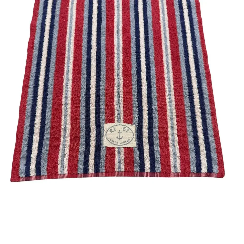 Ralph Lauren RL 67 Striped Cotton Hand Towels Nautical Made in USA Set of 2